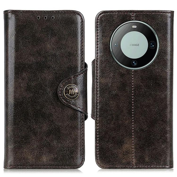 

KHAZHEN For Huawei Mate 60 Pro Anti-Scratch Wallet Phone Case Shockproof PU Leather Cover