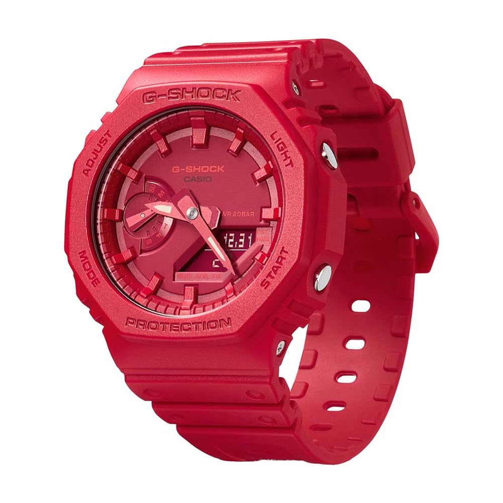 Casio Red Sports Quartz Ships Internationally GA-2100-4A G-SHOCK Men's Analog-Digital Watch,