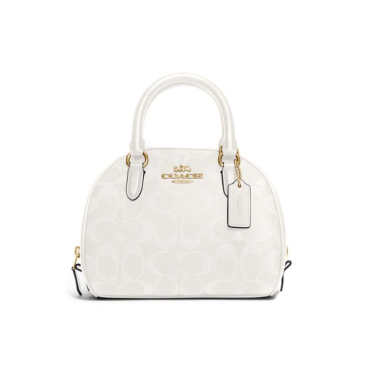 

Coach Sydney 20 Classic Monogram Coated Canvas And Smooth Leather Shoulder Bag Women Shoulder Bag Chalk-White CA591-IMRFF Basic Set (Bag+Dust Bag)