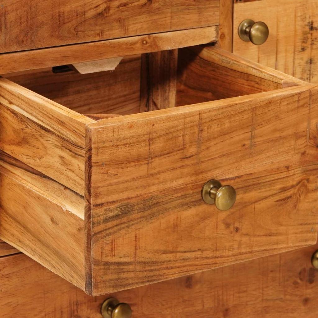 5 Drawer Chest of Drawers in Natural Finish 55 x 30 x 90 cm Solid Acacia Wood