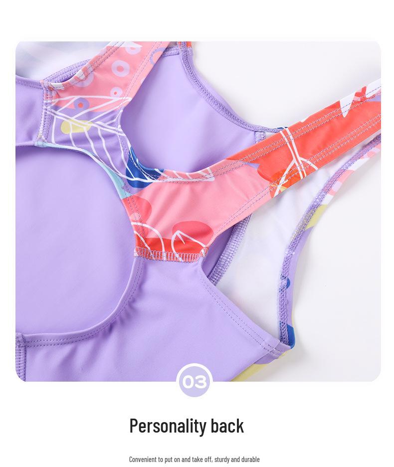 Flickors snabbtorkande baddräkt i ett stycke för medelstora och stora barn - 2025 Nyhet, Professionell design med platta ben