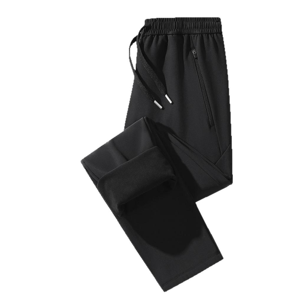 Men's Outdoor Fleece-Lined Thickened Autumn/Winter Windproof Waterproof Oversized Warm Casual Hiking Trousers
