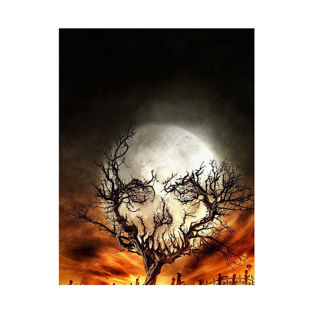 Halloween Cemetery Backdrop for Birthday,Youngsters Shower,Graduation Party Decor,Photography Background,Halloween Decor