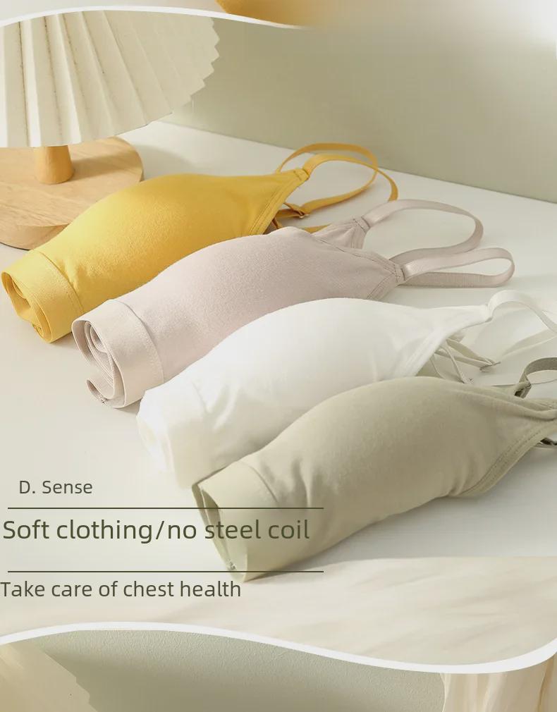 Damsport-bh i ren bomull med ryggförstärkning, justerbara axelband och fast enstyckskupa