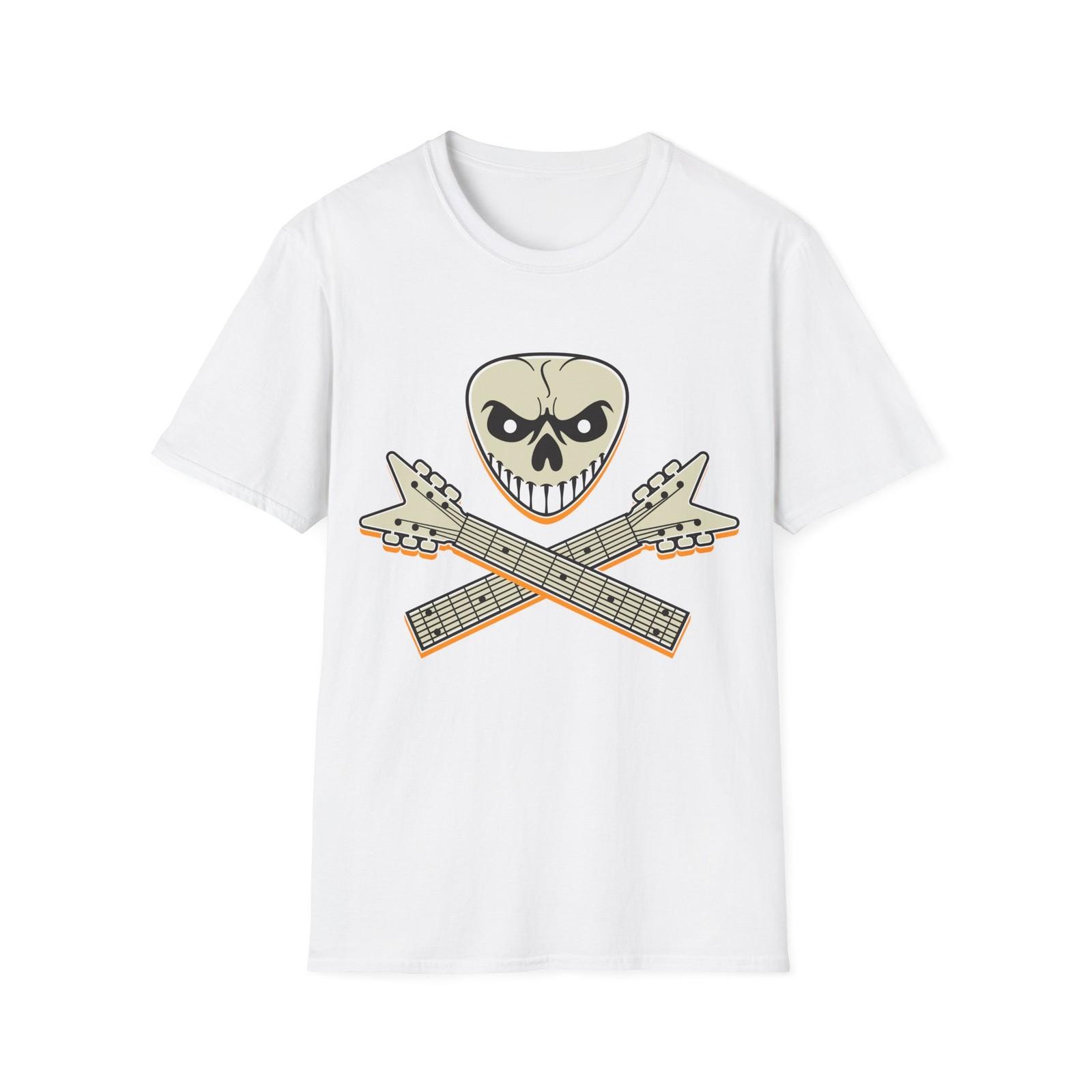 

Hard Rock Guitar Skull T-Shirt, Heavy Metal Music Tee, Unisex Tee Shirt 5XL різнокольоровий