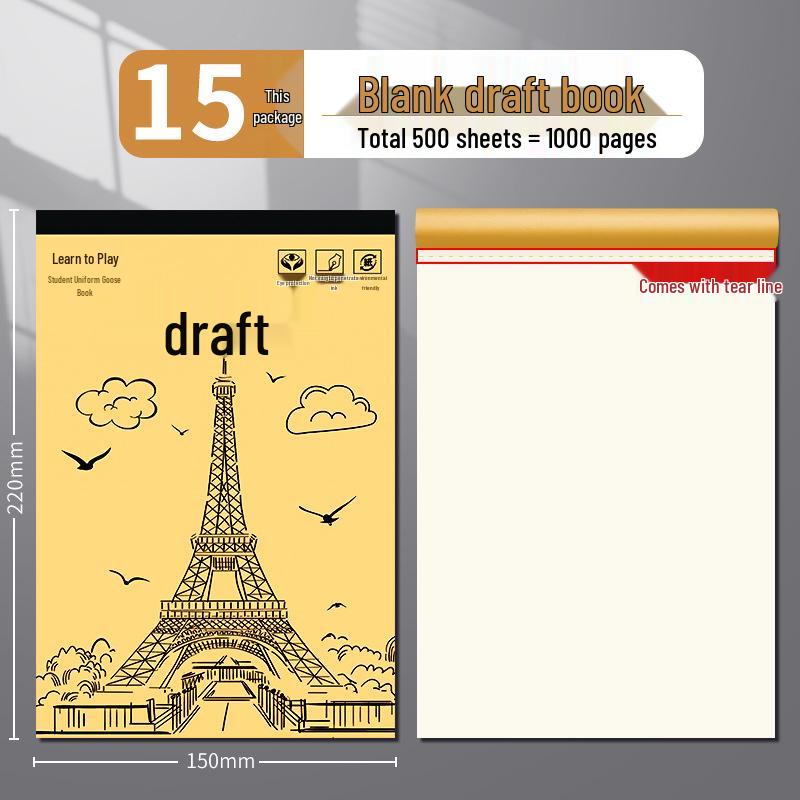 Partitioned Math Scratch Notebook for Students: Elementary To High School - Kraft Cover