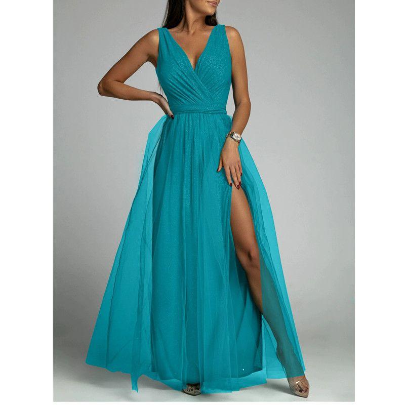 Women Formal Attire Fashion Sexy V-neck Ladies Evening Dress