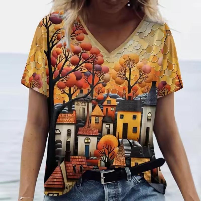 

Летние женские футболки, топы с натуральной графикой, модная женская одежда с 3D-цветочным принтом, футболки Harajuku больших размеров 5XL