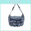 Street Style Jeans-Schultertasche mit Mehrfachtaschen-Design für Outdoor-Aktivitäten und den Weg zur Arbeit
