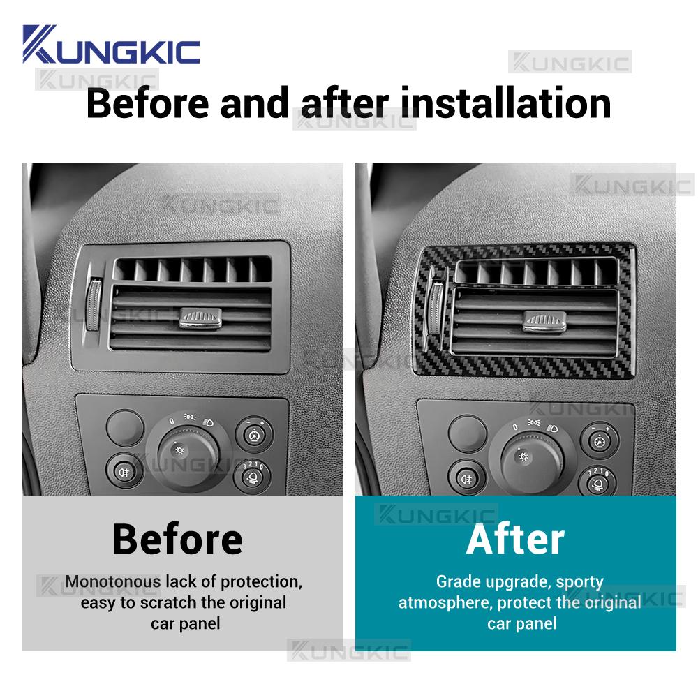 For Opel Zafira B 2004 2005 2006 2007 2008 2009 2010 Real Soft Carbon Fiber Sticker Car Air Outlet Side of Center Console Trim