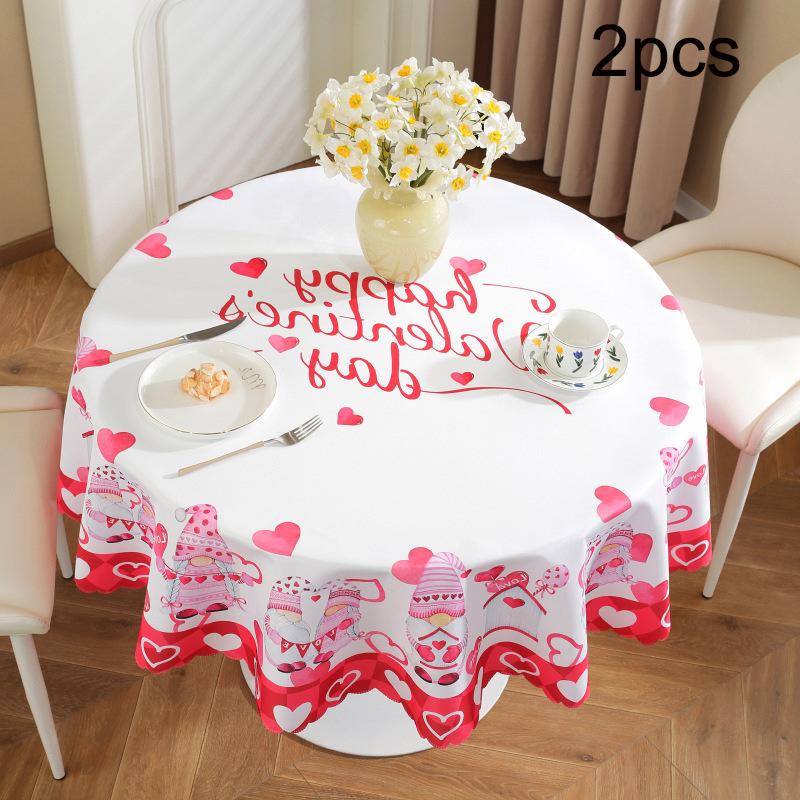Tablecloth 2PCS Christmas Day Decoration Waterproof and Oilproof Dining Table Cloth Polyester Decoration