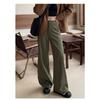 Women High Waist Wide Leg Casual Suit Trousers Petite Fit
