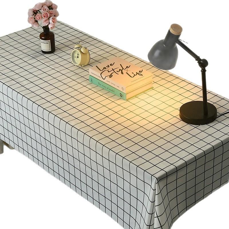 Tablecloth Waterproof And Oil-Proof Leave-In Light Luxury Rectangular Tablecloth Dining Table Cloth Coffee Table Peva Student Desk Mat