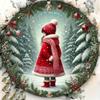 Joy to The World Metal Sign Christmas Girl Wall Art 7.87 Inch Rustic Home Door Decor Festive Gift for Women
