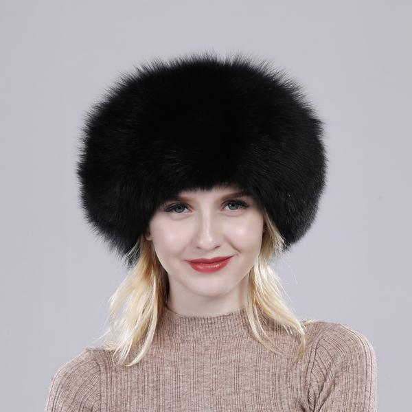 100% Natural real fox fur hat Women cap Thick fur cap Winter warm hat Female fashion for women hat with earmuffs hat