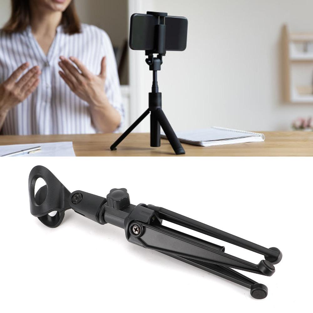 With Mic Clip Portable Mic Stand Foldable Microphone Tripod for Online Broadcasting