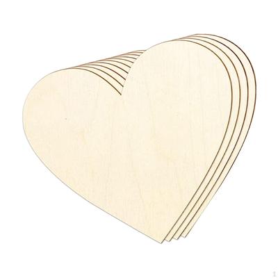 4 Pezzi Sagome Fette di Cuore di Legno Abbellimenti Ornamenti per Natale, Matrimonio, San Valentino, Fai da Te