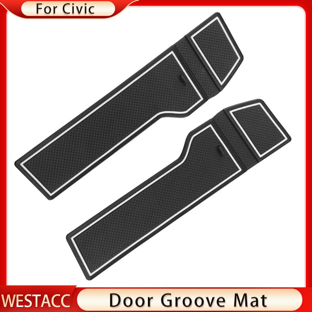 15pcs/set Door Groove Mat for Honda Civic 10th 10gen 2016 2017 2018   RHD Non-slip Door Slot Cup Mat Pad