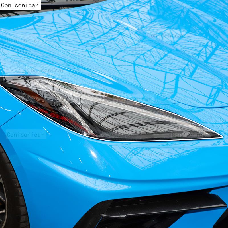 Für Chevrolet Corvette 2014-2024 Auto Scheinwerfer Transparent TPU Schutzfolie Frontlicht Tönung Farbwechsel Aufkleber