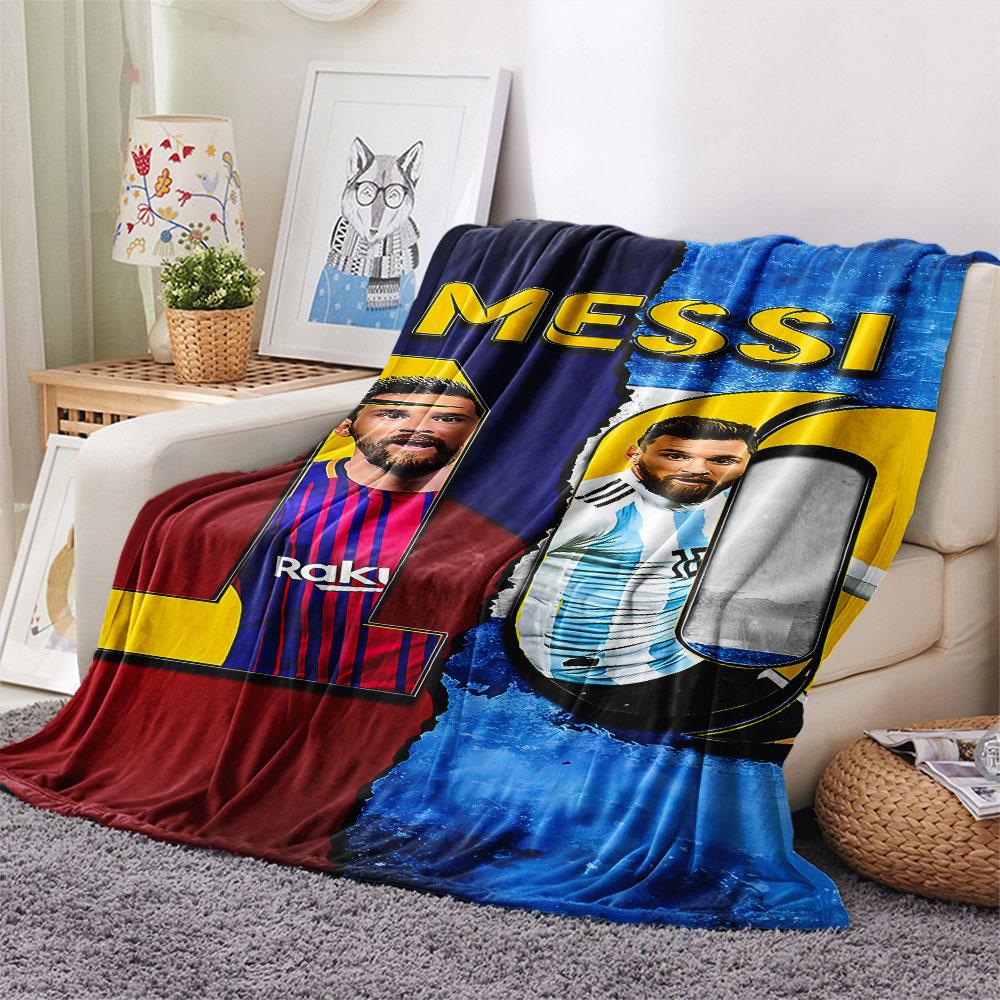 1PC Messi Patterned Flannel Blanket Suitable For All Seasons for Home Decor Warmth and Comfort Gifts Holiday Present