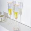 Heart-Shaped Champagne Flutes Set of 2, Golden-Rimmed Crystal Wedding Toasting Glasses for Couples, Birthday, Christmas, Anniver