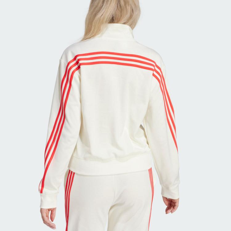 Adidas Half-Zip Sports Casual Long Sleeve Sweatshirt Women Sweatshirt Han-Jade-White IT4826