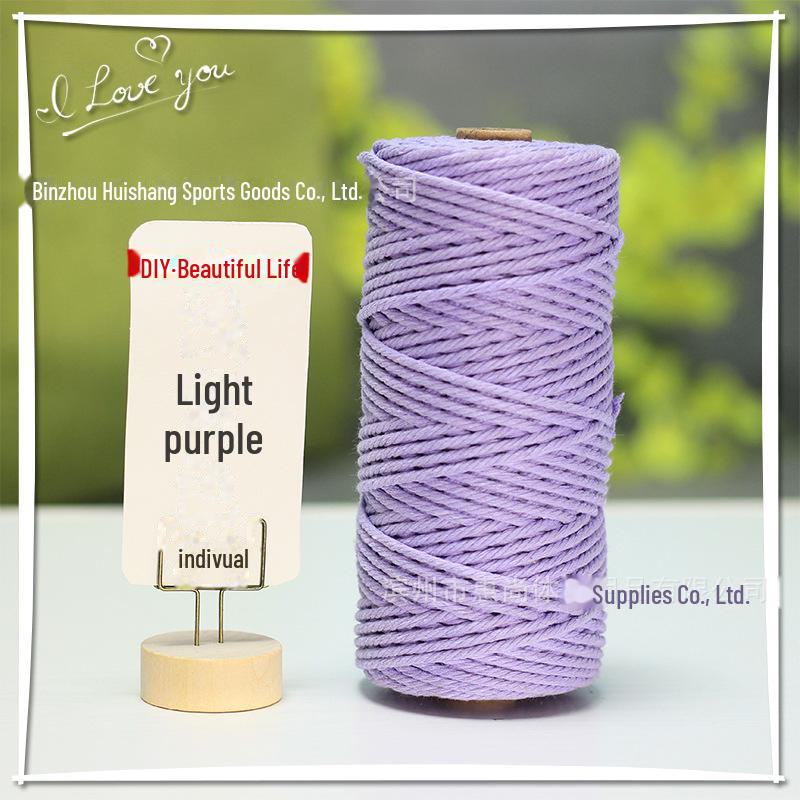 3 mm, 4 mm, 5 mm farbiges geflochtenes Baumwollseil für selbstgemachte und handgefertigte Wandteppiche, Geschenkdekoration, Hüte