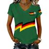 Women's V Neck Casual T Shirt Lightweight Short Sleeve Top with Letter Print and Graphic Design Suitable for Daily Wear and Outdoor Activities