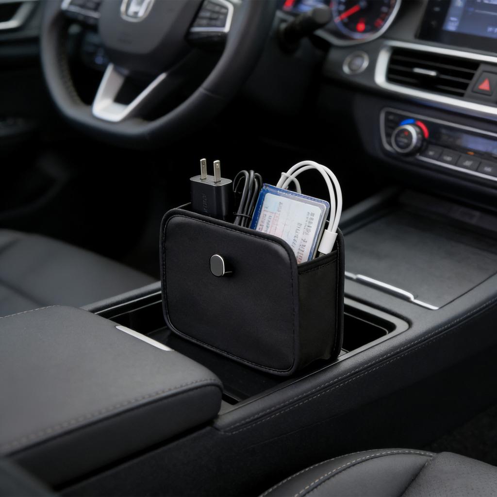 Rear Seat Car Storage Box | PU Leather Car Door Storage Box | Can Hold Mobile Phone, Keys, Sunglasses And Wallet