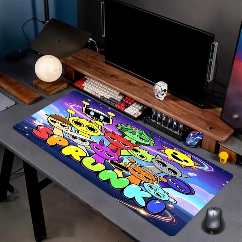 Sprunki Game Print Mouse Pad, Anti‑Slip Desktop Keyboard Mat, for PC Laptop Gaming Working Daily Use, Cool Festival Surprise Gift