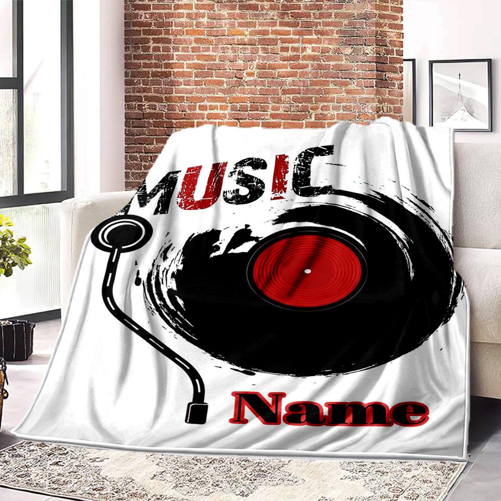 Music Home Customize Your Name Blankets Comfortable Soft Lightweight Allseason Multipurpose Blanket For Picnics Sofas Offices Beds Living Rooms