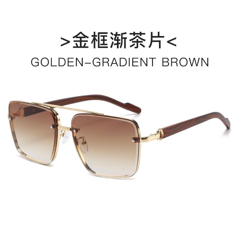 New Retro Square Metal Sunglasses Women Double Bridge Pilot Style Driving Glasses Fashion UV400 Protection