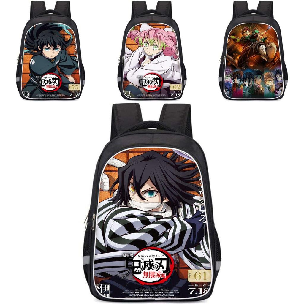 Demon Slayer College Backpack With Double Layer Storage And Trendy Crossborder Style For Students