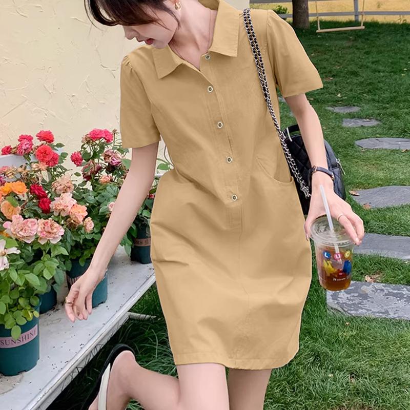 ZANZEA Women Casual Turn Down Collar Summer Short Sleeve Shirt Dress