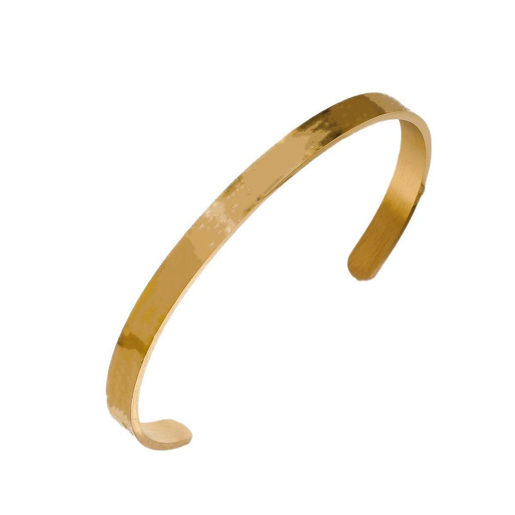 6mm Titanium Steel C-Shaped Open Bangle Bracelet - Versatile Niche Jewelry Piece