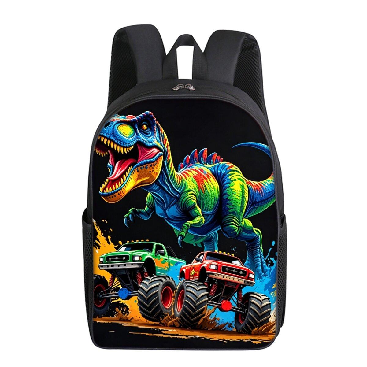 Vulkaan Dinosaurus Print Enkellaags Rugzak Eenvoudige Stijl voor Jongens/Meisjes Kinderen Beste Cadeaus 2D Plat Cartoon Schooltassen