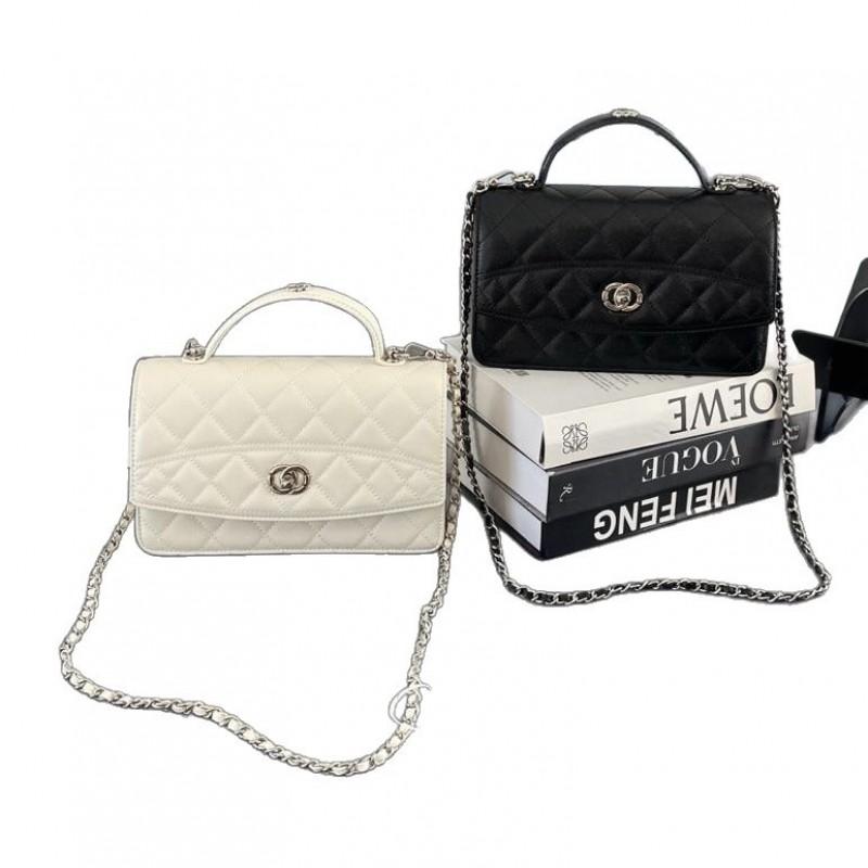 Xiaoxiangfeng Grid Chain Bag New Women's Fragrant Grandmother Handbag Fashionable Versatile Shoulder Crossbody