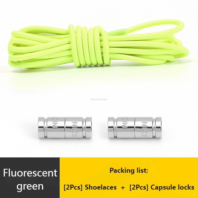 No Tie Shoe Laces Round Capsule Metal lock Elastic Shoelaces For Sneakers easy installation Lazy Shoes Lace Accessories
