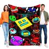 Geometry Dash Flannel Blanket Cozy Throw for Bed Sofa Couch