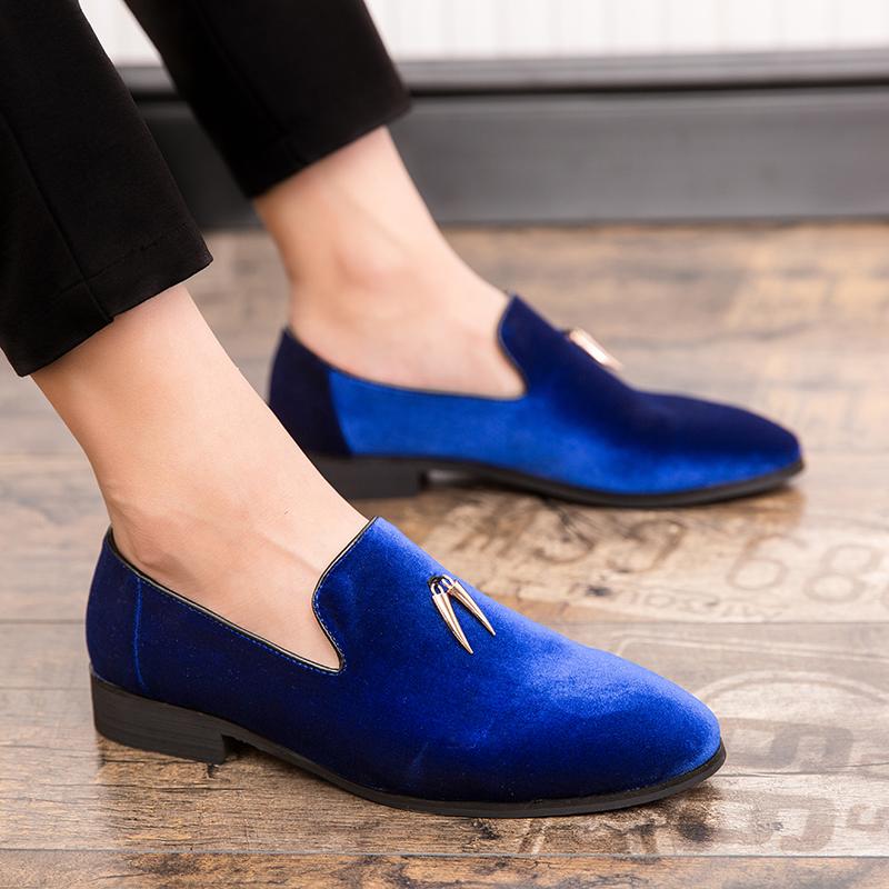 Scarpe da Uomo Mocassini Fatti a Mano per Feste e Matrimoni Scarpe da Uomo in Velluto con Foglie e Fibbia Dorata Scarpe Eleganti da Uomo Ballerine da Uomo Zapatos Hombre