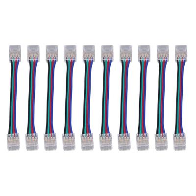 10pcs LED Strip Light Connector Kit 4Pin 10mm Quick Connection Strong Compatibility LED Strip