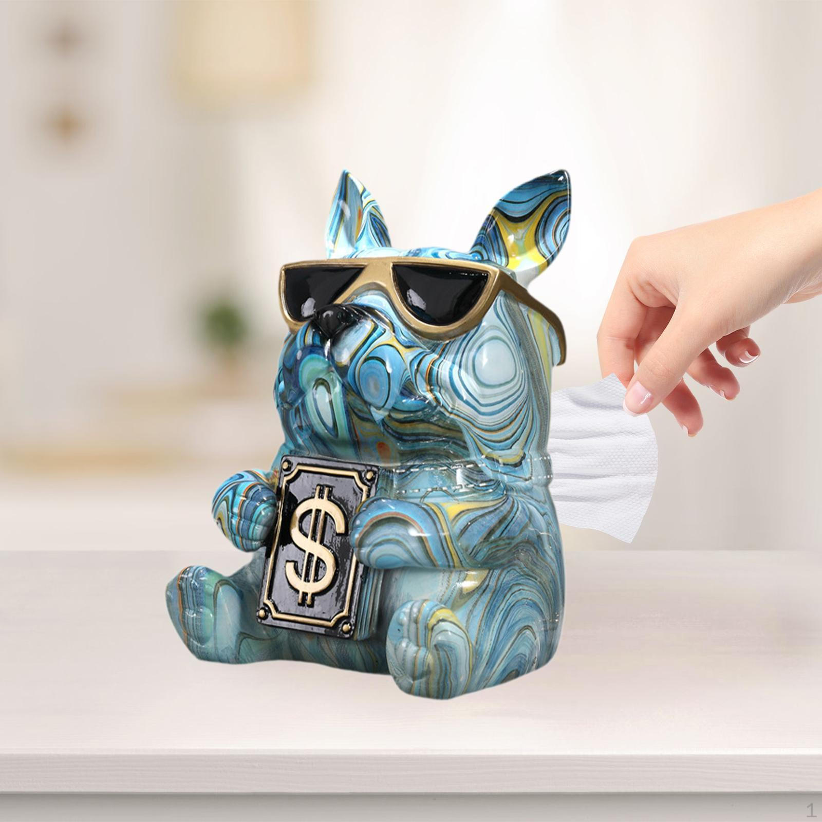 

Dog Facial Tissue Box Animal Figure for Office Decor синий