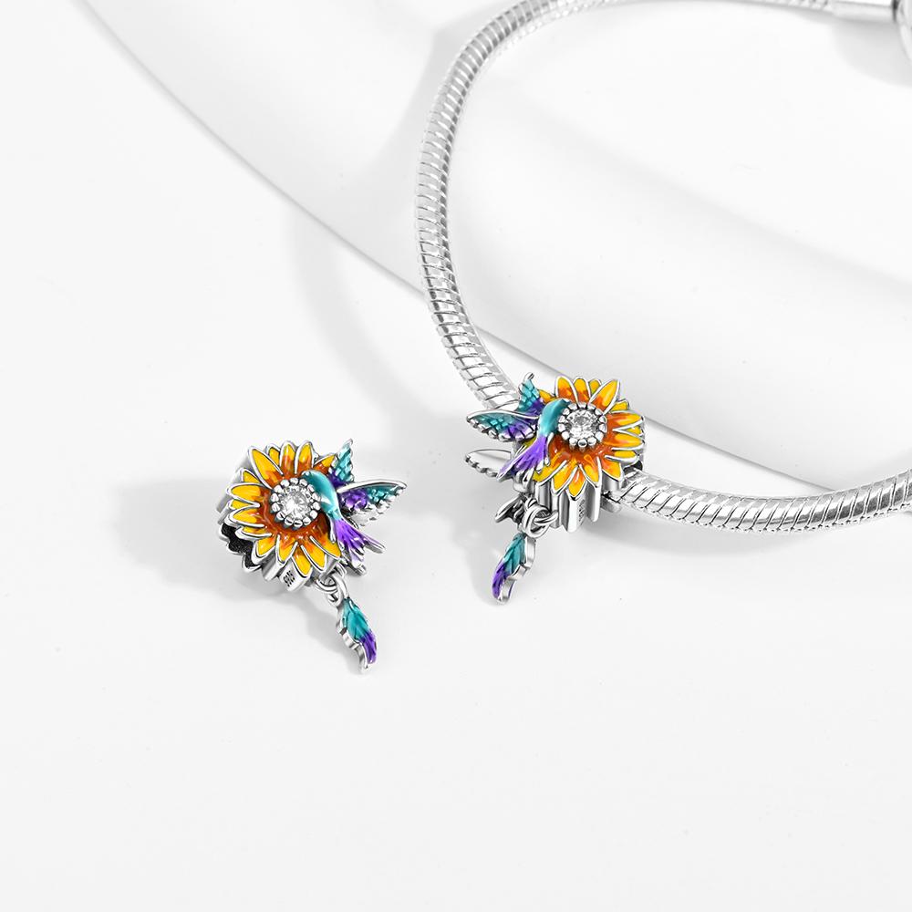 Valentines Day Gift Fireworks Daisy Rose Bird Copper Plated For Charms Popular Copper Plated Bracelet For Jewelry Making