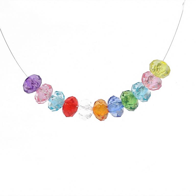 500G Faceted Acrylic Beads Colorful Transparent Wheel Loose Spacer Beads for Jewelry Making DIY Accessories