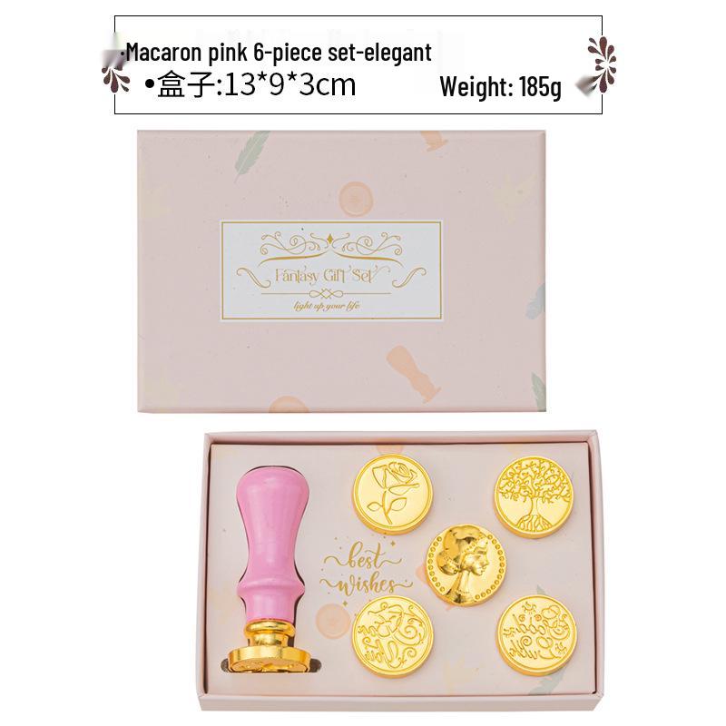 Creative Retro Wax Sealing Stamp Set - Includes Stamp, Wax Granules, and Fire Paint for Envelopes & Gifts.