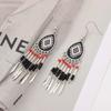 Vintage Ethnic Rice Bead Tassel Earrings for Women Small Simple Boho Drop Oil Silver Earrings Vacation Daily Jewelry