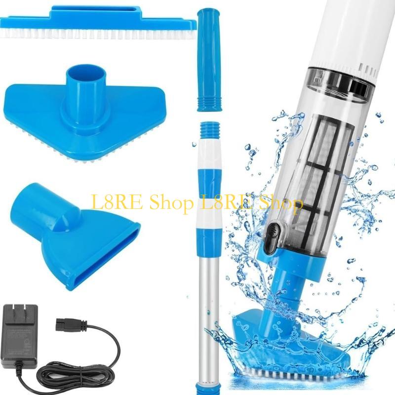 L8RE Portable Pool Vacuum Cleaner with Long Battery Life and Adjustable Nozzle for Thorough Pool and Hot Tubs Maintenance