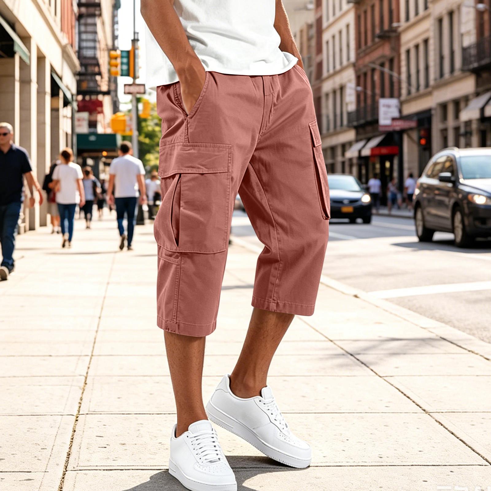 Constantine Casual Cargo Capri Broeken met Trekkoord voor Mannen, Zomer Shorts met Meerdere Zakken voor Mannen XL