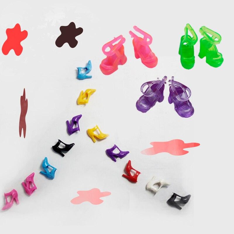40 párů/lot Doplňky pro panenky Trendy Mix Asortované Boty pro panenky Více stylů Podpatky Sandály Pro panenky Barbie Pro 1/6 BJD panenku