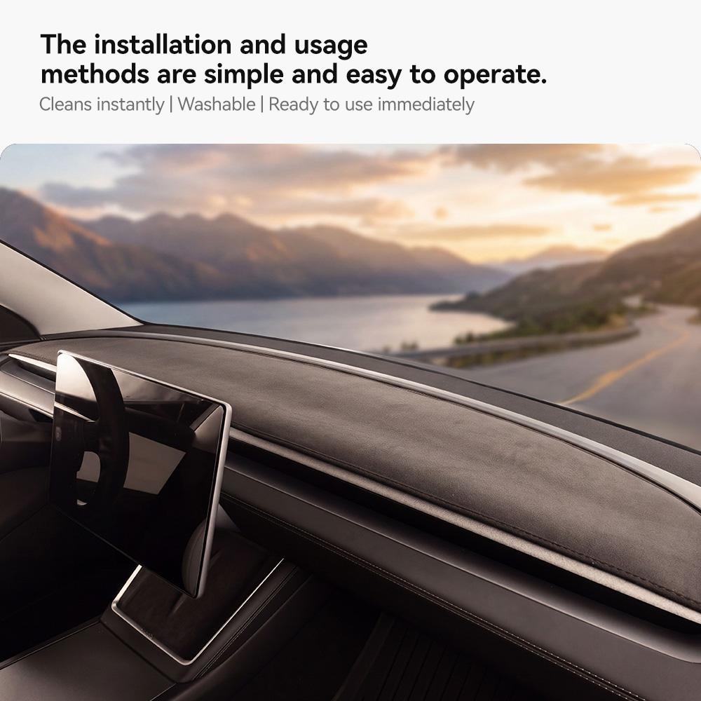 YZ For Tesla Model Y/YL 2025-2026 Juniper Dashboard flannel Full enclosure Cover Pad Sunshade Protector Anti-UV DashMat Non-slip